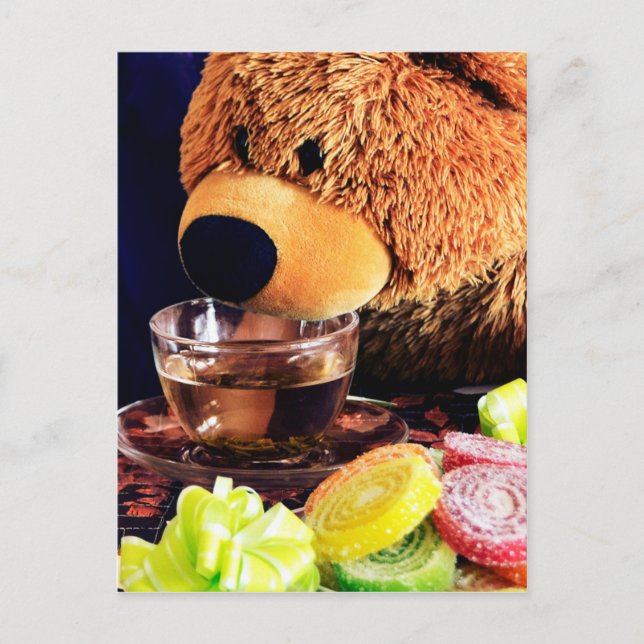 nalle Tea Party Vykort (Framsida)