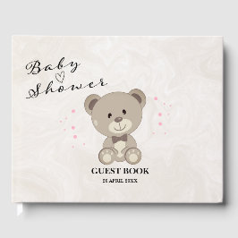 Nalle Theme Baby Shower (Girls Rosa) Gästböcker