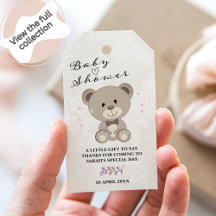 Nalle Theme Baby Shower (Girls Rosa) Gift Ta