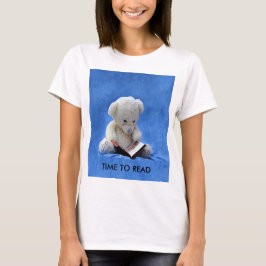 Nalle Tid för att läsa blått Mjukisdjur, ZKOA T Shirt