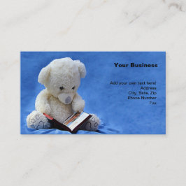 Nalle Tid för att läsa blått Mjukisdjur, ZKOA Visitkort