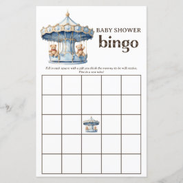 Nalle Twin Boys Baby Shower Bingo Game