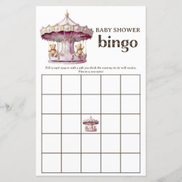 Nalle Twin Girls Baby Shower Bingo Game