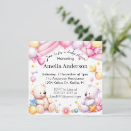 Nalle - unisex-inbjudan till babydusch inbjudningar