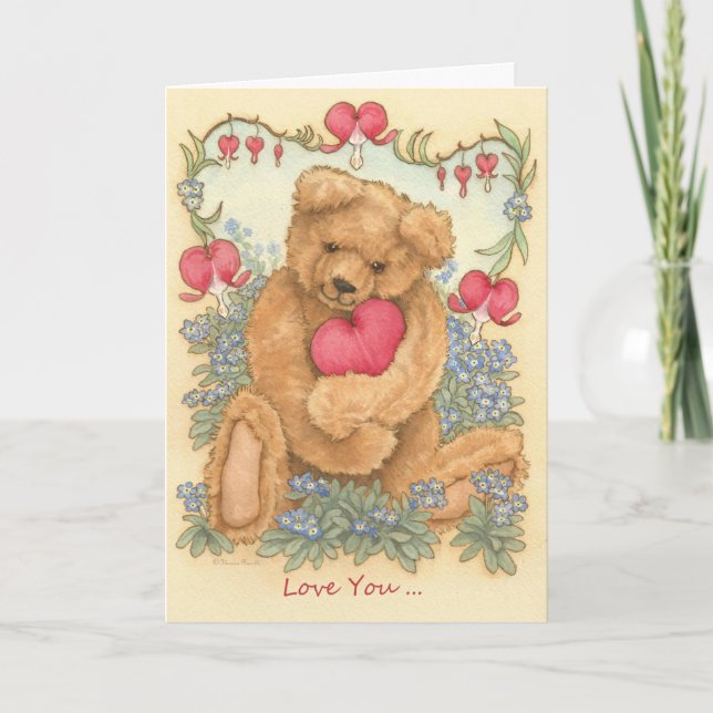 Nalle Valentine Card Helgkort (Framsida)