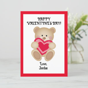 Nalle Valentine Card - Personlig Cute Gift Julkort