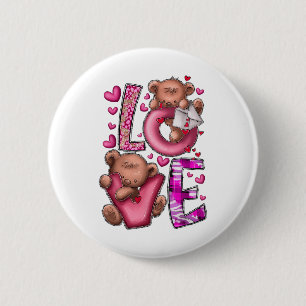Nalle Valentine Kärlek Westerna Valentines day Knapp