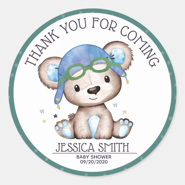 Nalle Vattentärsflygplan Runt Klistermärke (Framsida)