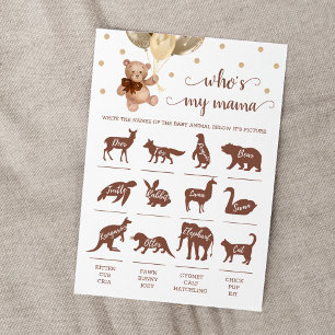 Nalle Vem är mamman Baby Shower Card? Inbjudningar