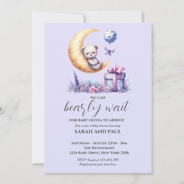 Nalle vi kan vänta tidigt inbjudningar (Framsida)