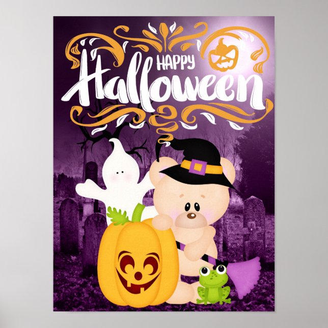 Nalle Warlock - Happy halloween Poster (Framsidan)