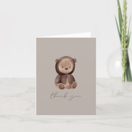 Nalle Watercolor Boho Brown Neutralt Tack Kort