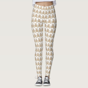 Nalle White Roligt Mönster Leggings