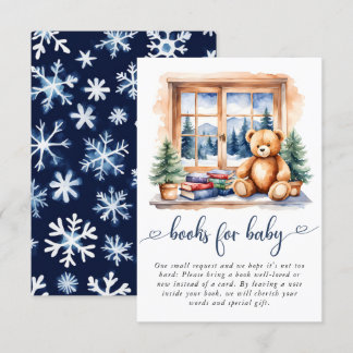 Nalle Winter Boy Shower Bokar för Baby Tilläggskort
