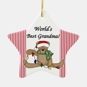 Nalle World's Best Grandma Ornament