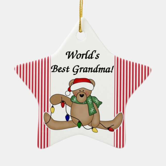 Nalle World's Best Grandma Ornament (Framsidan)