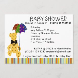 Nallebaby showerinbjudan inbjudningar
