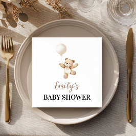 Nalleballong Baby Shower Servetter