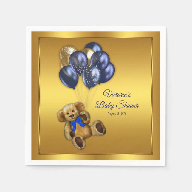 Nallebarns-baby shower servetter (Framsidan)