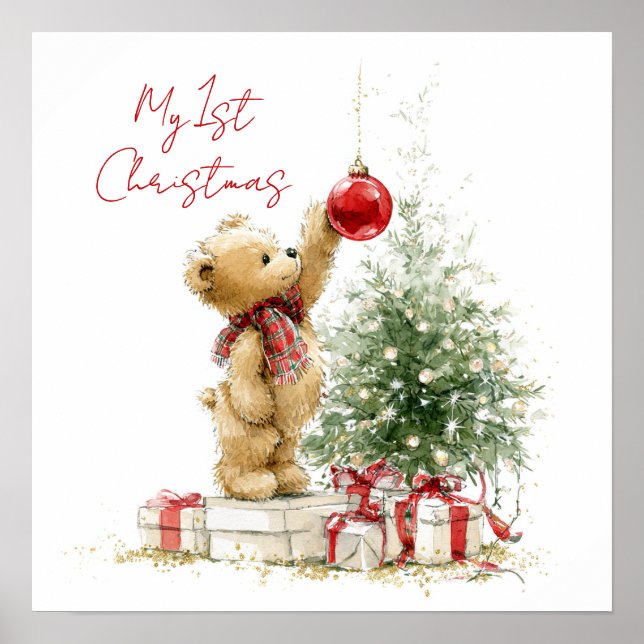 Nallebjörn Babys Första Jul  Poster (Framsidan)