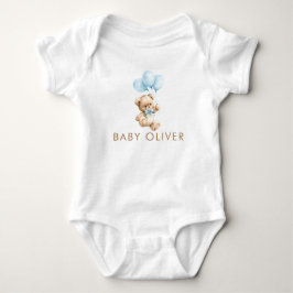 Nallebjörn och blå ballonger Söt present till bebi T Shirt