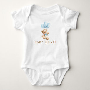 Nallebjörn och blå ballonger Söt present till bebi T Shirt