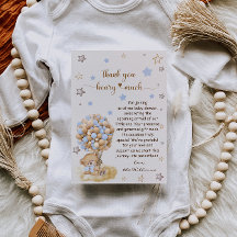 Nallebjörn Tack Så Mycket Vintage Baby Shower Kort