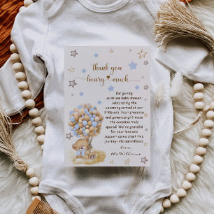 Nallebjörn Tack Så Mycket Vintage Baby Shower Kort