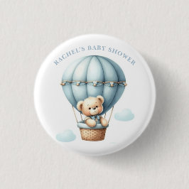 Nallebjörn Varmt Luftballong Baby Shower Knapp