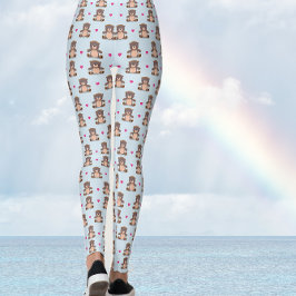 Nallebjörnar i blå Leggings