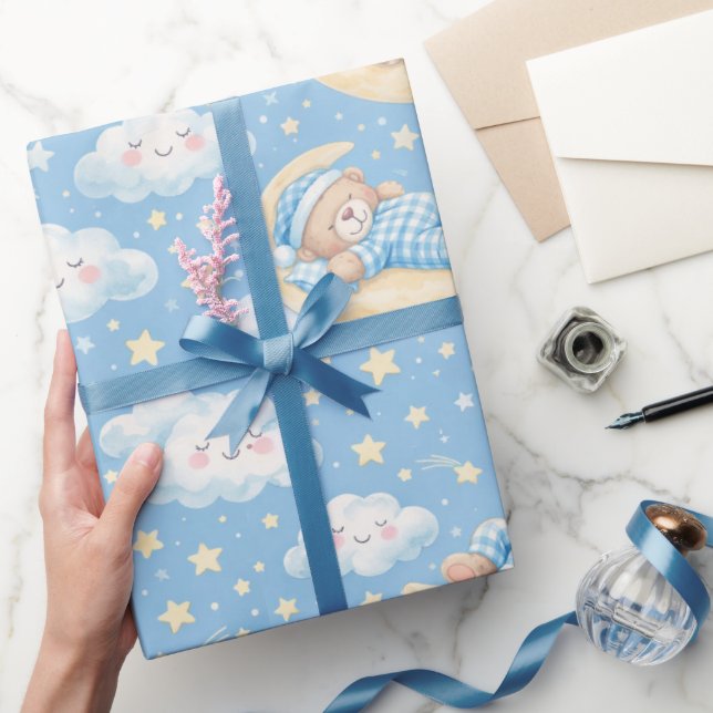 Nallebjörnar som sover på månen presentpapper (Gifting)