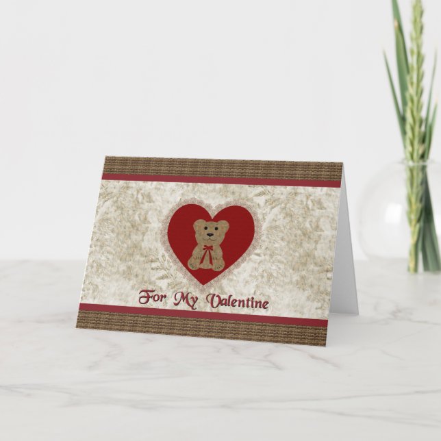 Nallehjärtavalentin Helgkort (Framsida)