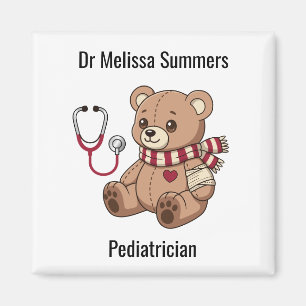 Nalleläkare Pediatriker Anpassad text Magnet