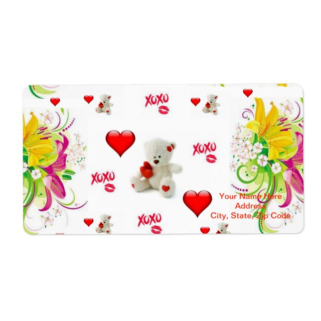 Nallen Alla hjärtans dagsetiketter Fraktsedel (Framsidan)