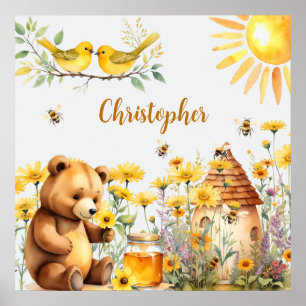 Nallen Anpassad namnhonungsbin Poster