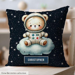Nallen Anpassat namn Pojke Pillow Astronaut Kudde