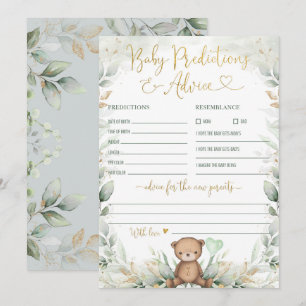 Nallen baby Predictions & Advice Greenery Game Inbjudningar