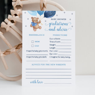 Nallen Baby Predictions and Advice Baby Shower Inbjudningar