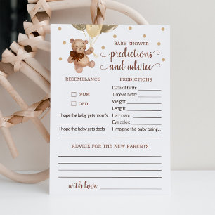 Nallen Baby Predictions and Advice Baby Shower Inbjudningar