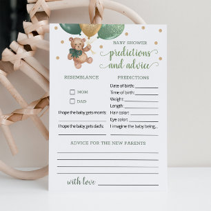 Nallen Baby Predictions and Advice Baby Shower Inbjudningar