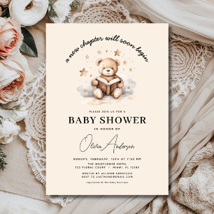 Nallen Baby Shower för nytt kapitel börjar i bok Inbjudningar