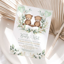 Nallen Baby Shower för Twillingar kan blockeras