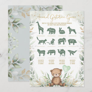 Nallen Baby Shower Game Card (babyskal) Inbjudningar