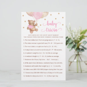 Nallen baby Trivia Game Baby Shower