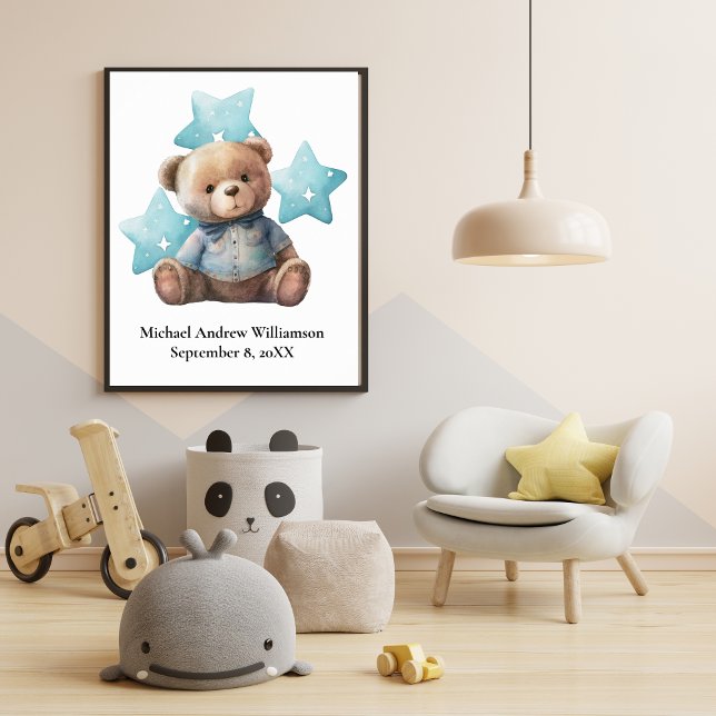 Nallen Blue Pojke Nursery Poster (Skapare uppladdad)