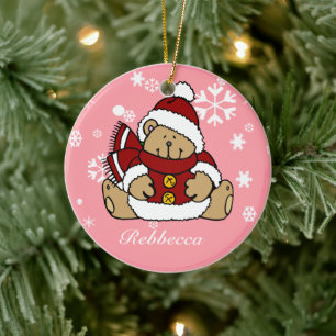 Nallen Cute Personlig Julafton Julgransprydnad Keramik