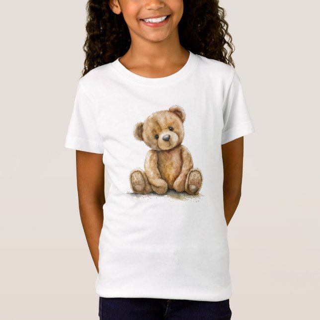 Nallen Cute Watercolor T Shirt (Framsida)