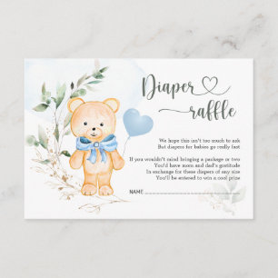 Nallen Diaper Raffle Baby Shower Tilläggskort