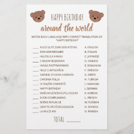 Nallen grattis på födelsedagen Värld runt Game