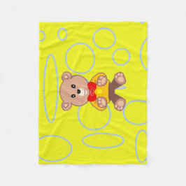 Nallen gult Popcorn Anime Fleecefilt